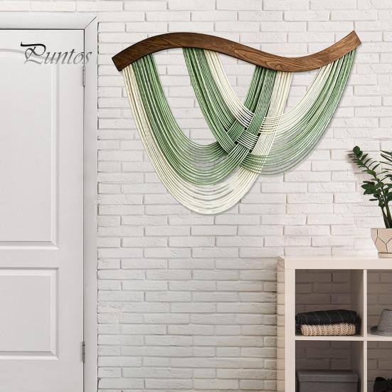 Χειροποίητη Υφασμάτινη Ταπετσαρία Μεγάλη Υφασμένη Κρεμαστή Τοίχου για Υπνοδωμάτιο Σαλόνι, Μποέμ Βαμβακερή Μοντέρνα Διακοσμητική Σχοινί Ντεγκραντέ Κυματιστή Τέχνη, Δωμάτιο Σπιτιού