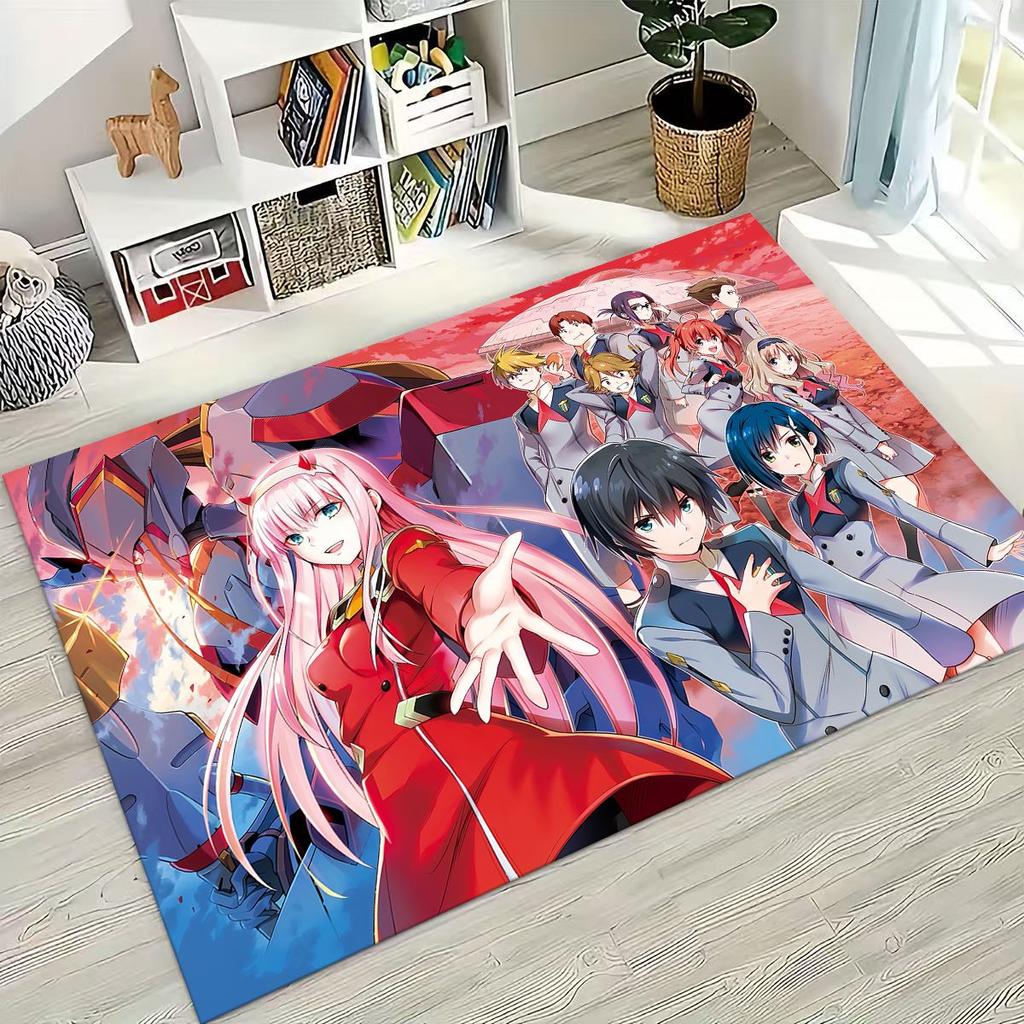002 Zero Two DARLING in FRANXX Sexy Girl Cartoon Carpet Rug for Bedroom Living Room Sofa Home Doormat Decor,Non-slip Floor Mat