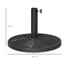 Concrete parasol base, parasol stand with steel tube, round parasol holder, for balcony, terrace, garden, black