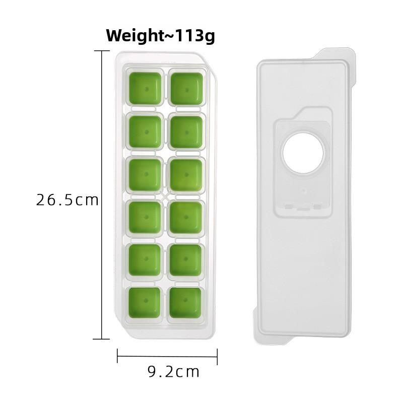 

Ice Cube Mold - Ice Block Making Box - Home-made Ice Cube Making Device - 12 Square Plastic Ice Compartments жовтий/зелений