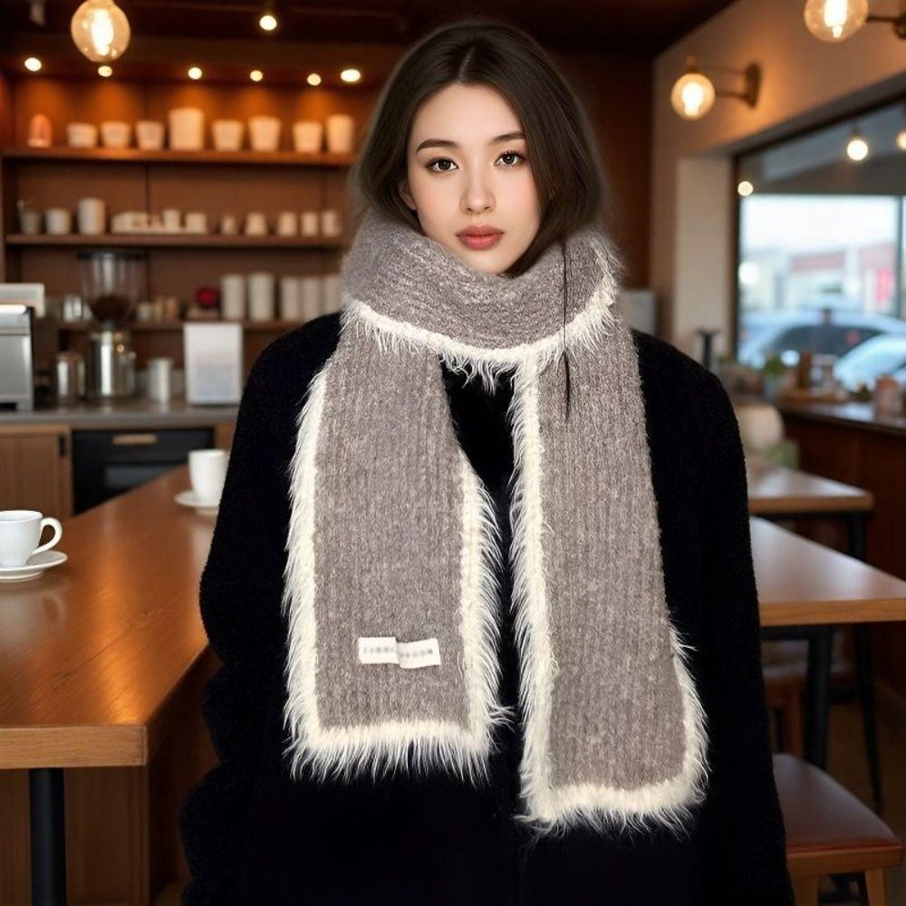 Thick Plush Long Scarf Soft Luxury Wraps Shawl Vintage Ladies Neck Warmer Scarves  Outdoor Warm