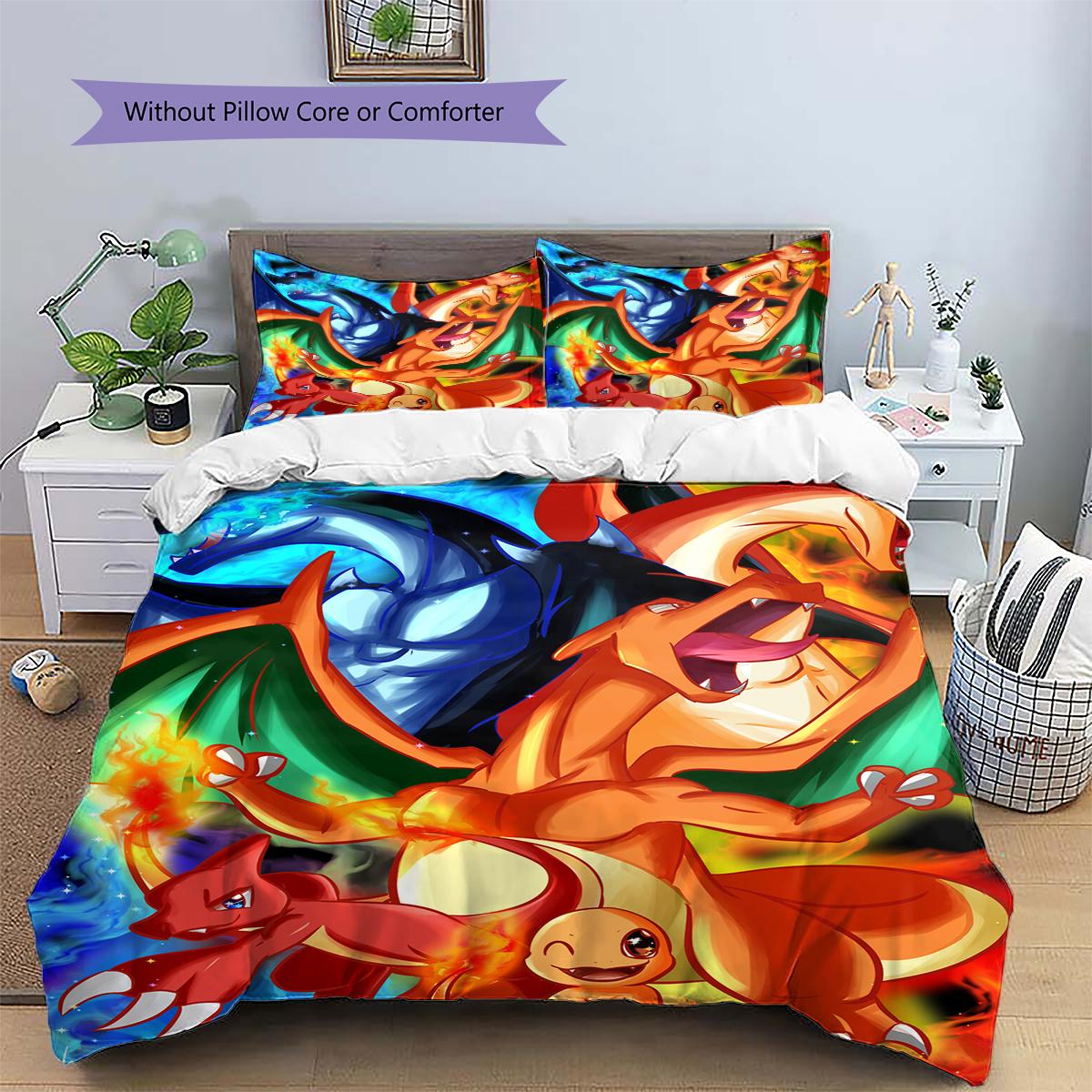 

Charmander Art Duvet Cover & Pillowcases, Pokemon Fan Bedroom Bedding, Ideal Gift.chl 135x200cm