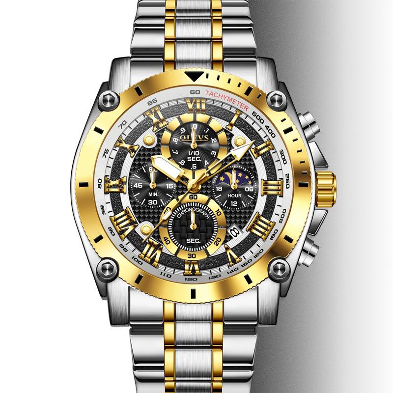 Olevs Men's High-End Quartz Business Watch with Large Dial