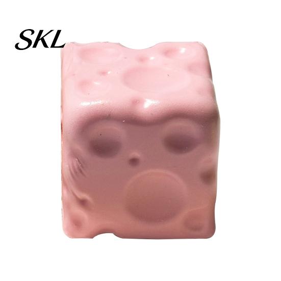 Stress Reduction Gadget Fake Cheese Squeeze Toy, Anxiety Relief Cube Sensory Toy Slow Rising Pinch Home Office Relaxation Tool