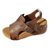 Women's Plus Size Wedge Sandals Open Toe Buckle Strap Retro Style Comfortable Casual Footwear for Summer