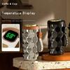 Coffee Cup with Temperature Display Thermal Mug, Leak-proof Lid Stainless Steel Reusable Insulated Vacuum Mug, Coffee 450ML