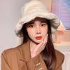 Plush Fisherman Cap Thick Warm Plush Bucket Hat Fashionable Fluffy Winter Cap  Outdoor Activities