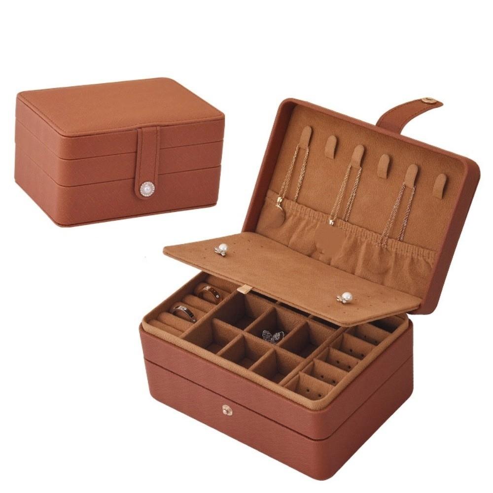 Multilayer Jewelry Holder PU Jewelry Storage Case Fashion Square Jewelry Box  Travel