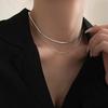Non-fading, double-layered snake bone thin necklace for women, niche design, high-end, plain chain lock, sweet and cool bone chain
