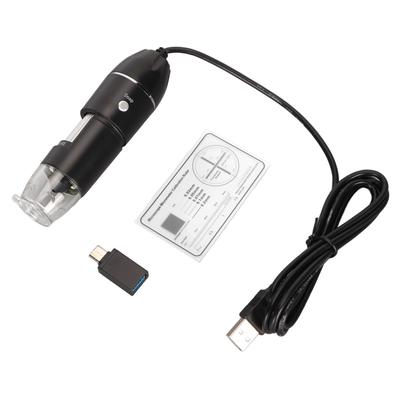 USB Typ C Digitalmikroskop 50X bis 1600X Mikroskopkamera mit 8 LEDs für Telefon PC Kinder