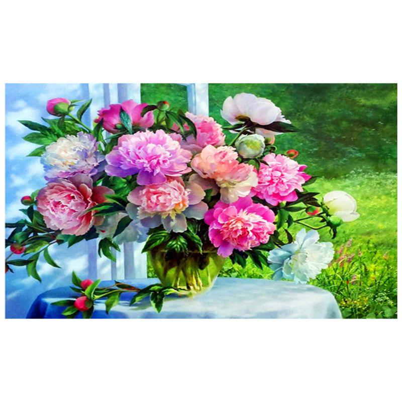 

5D DIY Алмазная картина Разноцветные цветы Алмазная мозаика Алмазная вышивка Полный набор Наборы для вышивки крестом Домашний декор Подарки Square 20x30cm