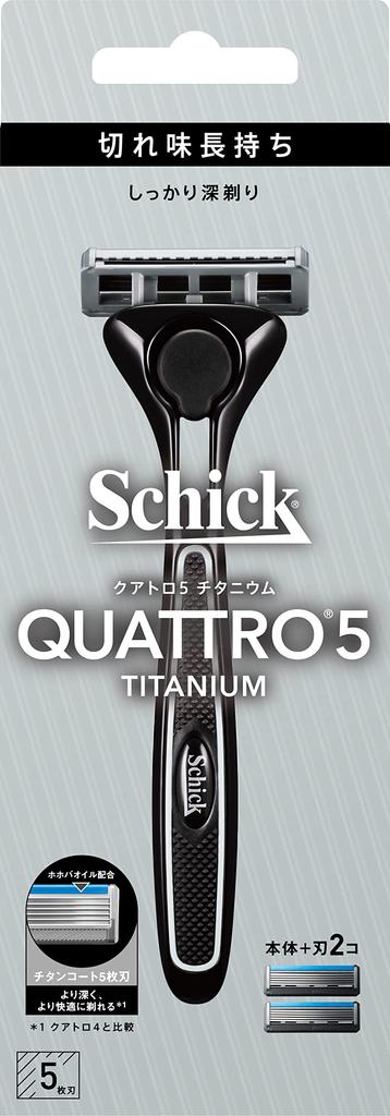 Schick Quattro 5 Titanium Holder blade 1 replacement Shaving Razor (with + blade)