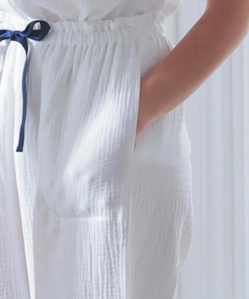 Narue Relaxing Pajama Cream Puff Gauze White Women's Set, (R),