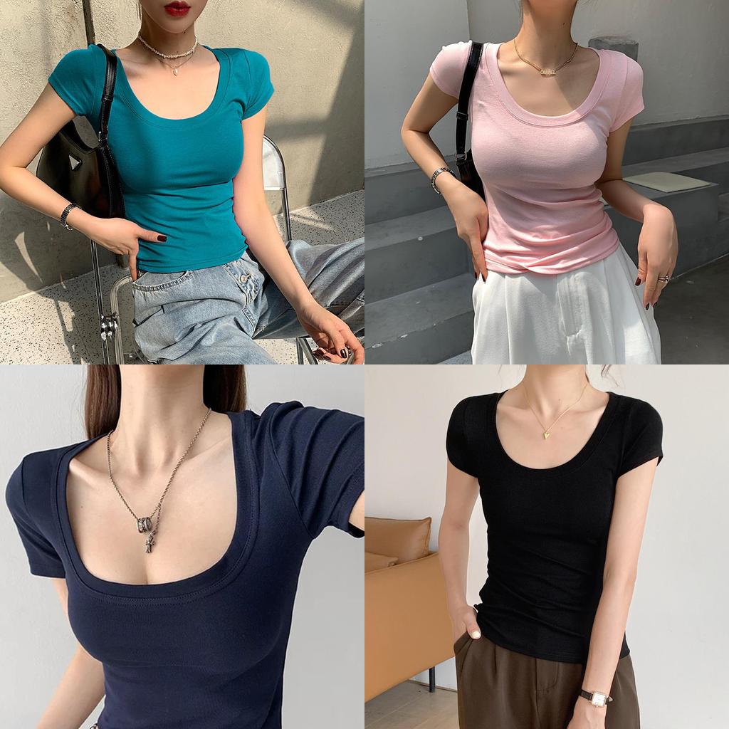 Cotton Short Sleeve T Shirt For Women With Crew Neck And Slim Fit For Summer Casual Wear