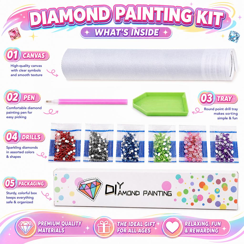 DIY 5D Diamond Painting Daisy Red Letter Partial Drill Canvas 30x30cm Rhinestone Mosaic Kit