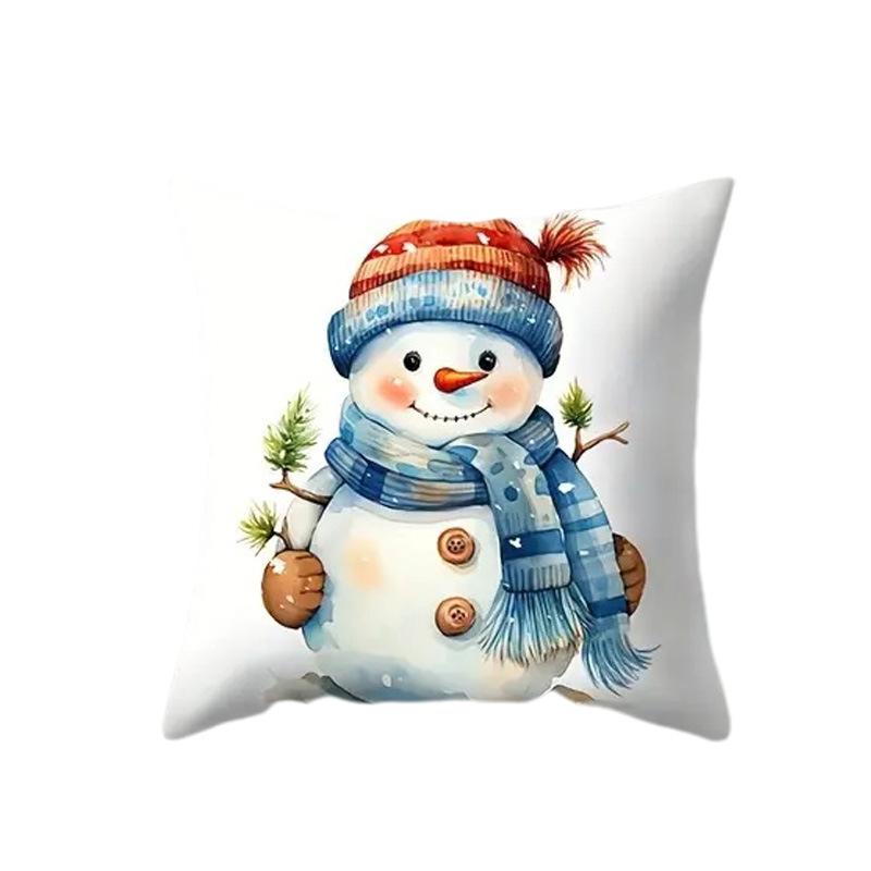 

Рождественское украшение Атмосфера Пряничный человечек Колокольчик Наволочка Снеговик Рождественский шар Наволочка для автомобиля/офиса 45*45cm
