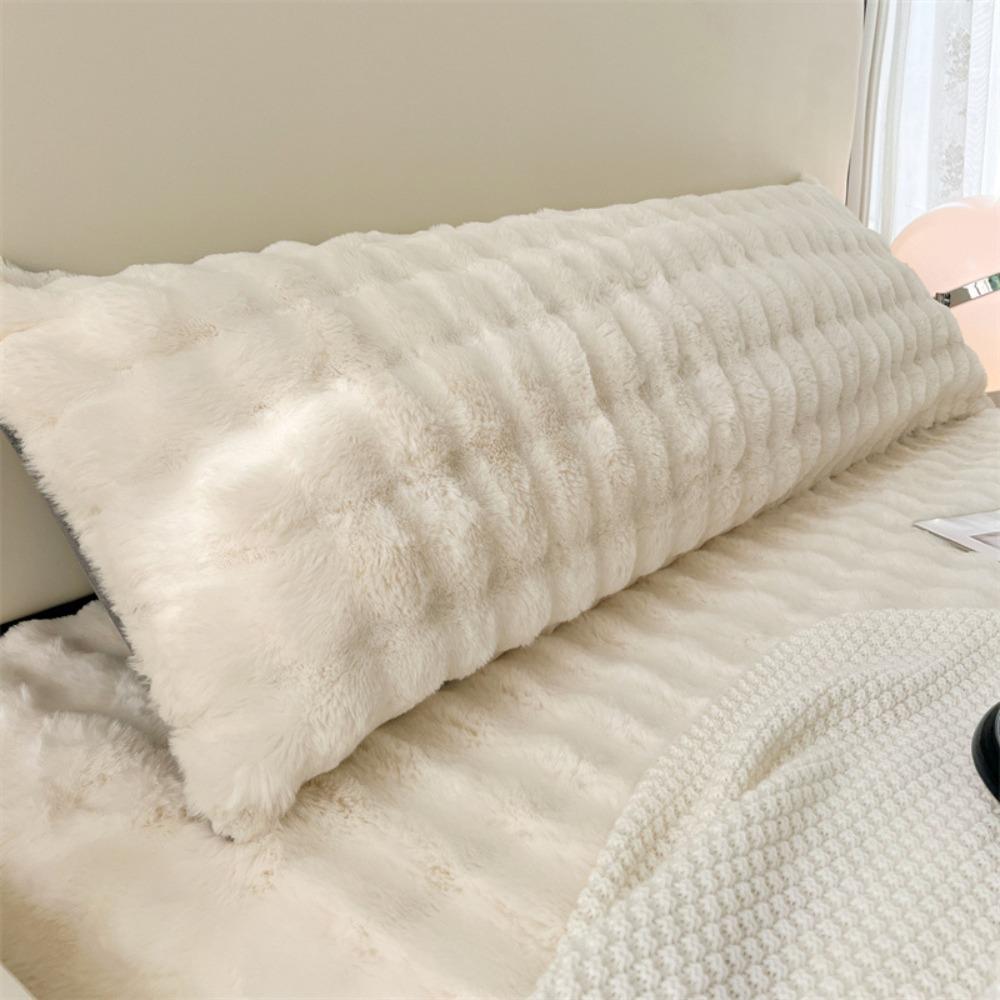 Soft Winter Pillow Cover Extended Double People Pillow Comfortable Plush Long Pillowcase Bedroom