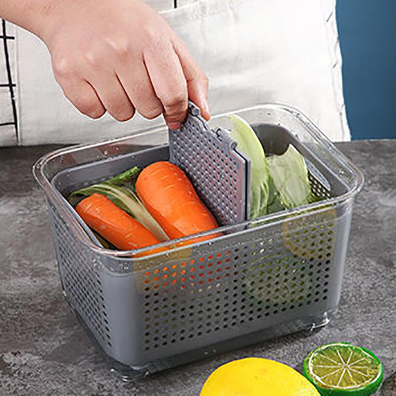 Large Capacity Refrigerator Food Crisper Vegetable Fruit Storage Box for Kitchen Draining Basket Food Seal Boxes Food Storage