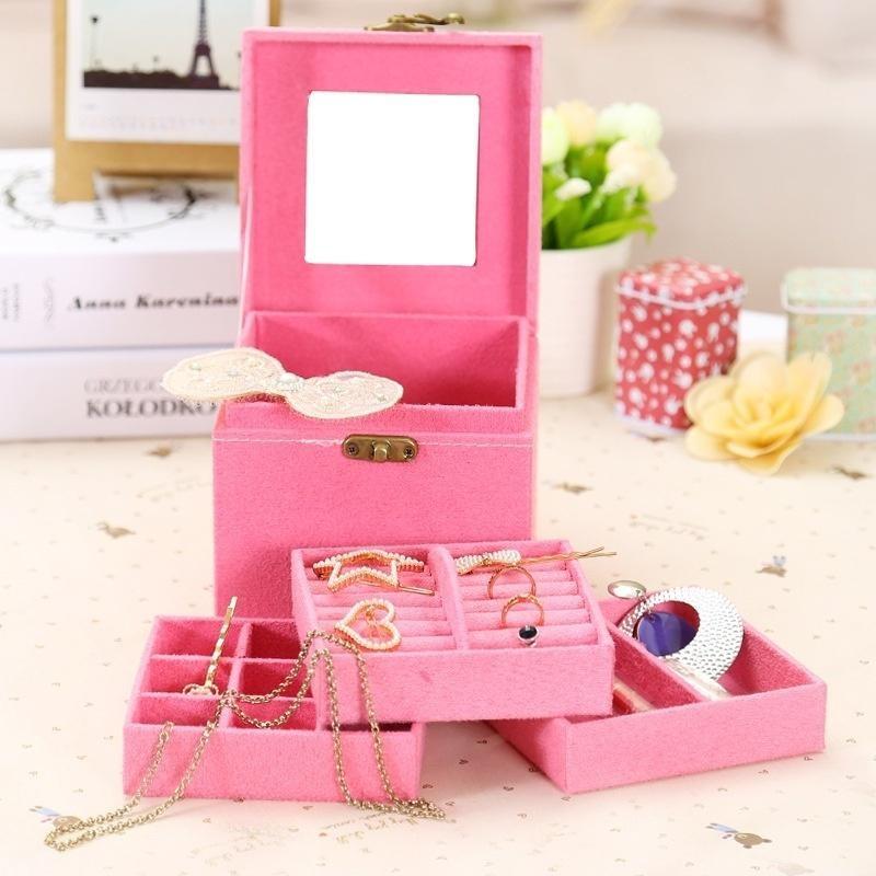 1PC Square Jewelry Storage Organizer Box Case For Ring Necklace Earring Pendant