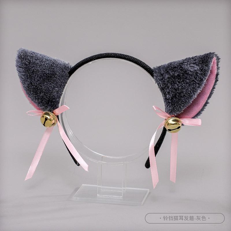 A factory-priced cute olita hairpin plush animal headdress handmade bell cat ear headband
