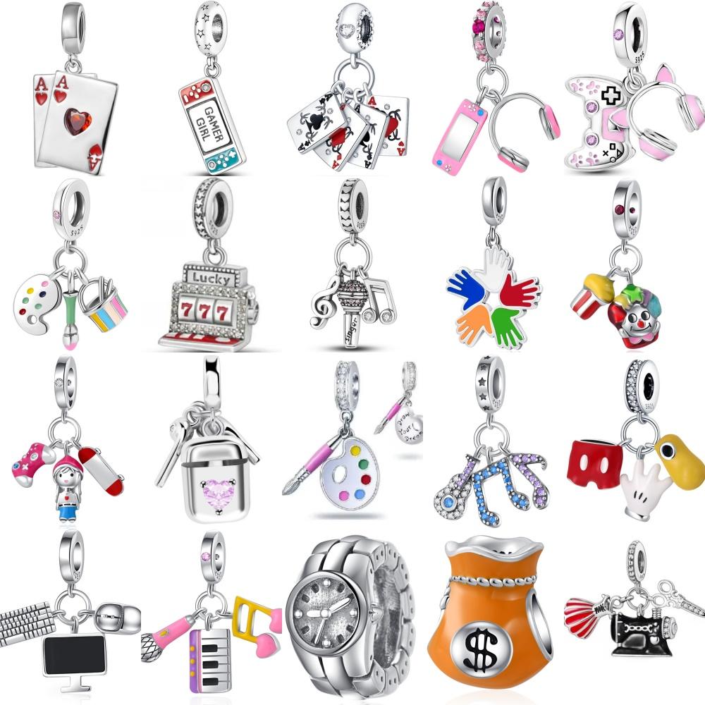 New Music Painting Gaming Entertainment Dangle Pendant Beads Diy Fit Original Pendant Charms Bracelet Women Jewelry