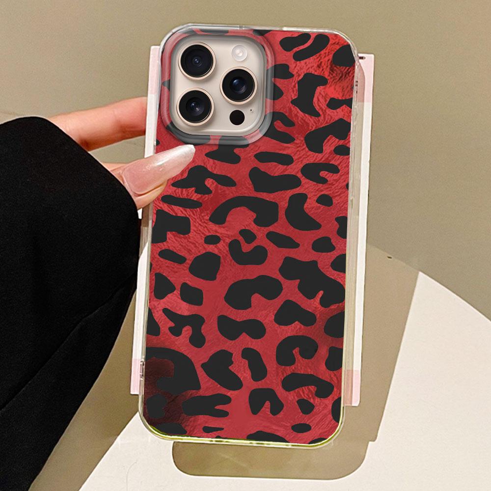 

Ретро Красный Леопардовый Вихревой Текстурный Женский Чехол для Телефона для iphone 16 15 14 7 8 Plus 13 11 12 Pro Max X XS XR SE 2022 2020 16e Чехол iPhone 16 белый