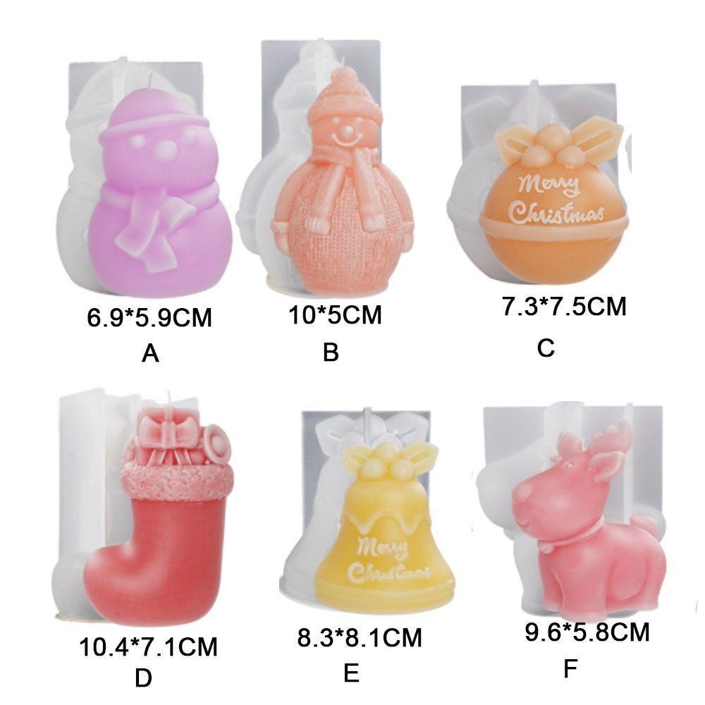 Silicone Elk Candle Mold Small Bell Christmas Candle Mold Aromatherapy Candle   Candle Making