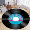 Retro Vinyl Record Round Rug Popular Music Record CD Pattern Circle Carpet for Living Room Bedroom Decor Rug Chair Doormat