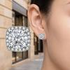 1 Pereche Cercei Stud Pătrați Zirconiu Cubic Strălucitor Încrustați Știfturi de Ureche Cercei Eleganți Casual Bijuterii Cadou