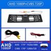 European License Plate Frame with 16 LED Lights and HD Rearview Camera