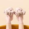 Girls' Winter Cartoon Bow Slippers - Closed-Back Cotton Indoor Shoes for Kids and Parent-Child Matching