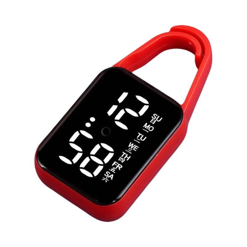 Led Electronic Hanging Watch Night Light Waterproof Touch Digital Watch for Women Men Gift Keychain Pocket Watch