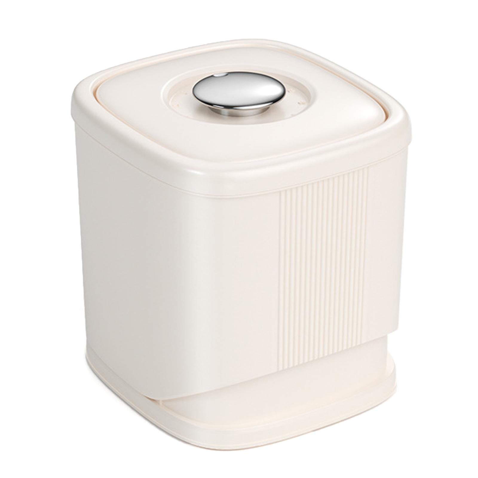 

Ведро для риса PP бежевое посеребренное герметичное вращающееся в кухонных шкафах для свежести и удобства хранения 1