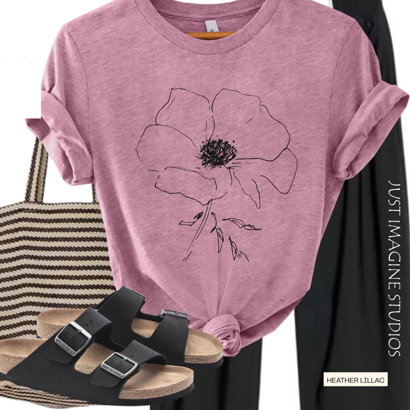California Style Botanical T-Shirt: Wildflower Graphic Tee XL