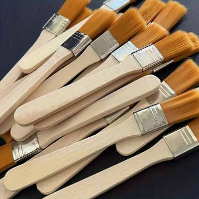 24/48/72 Nylon Brushes, Short Wooden Handle Art Paint Brushes, Watercolor Brushes, Wall Brushes, Art Brushes, Cleaning Tools