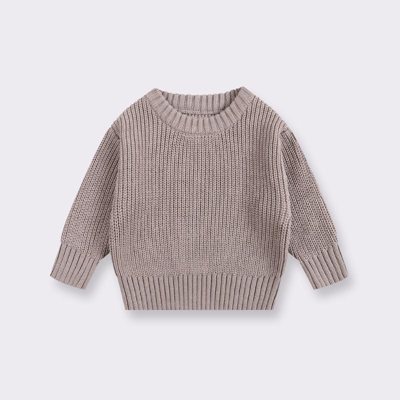 Infant Crew Neck Knit Sweater for Boys & Girls - Toddler Wool Pullover for All Seasons