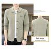 ROMON Men's Casual Lapel Cardigan Sweater
