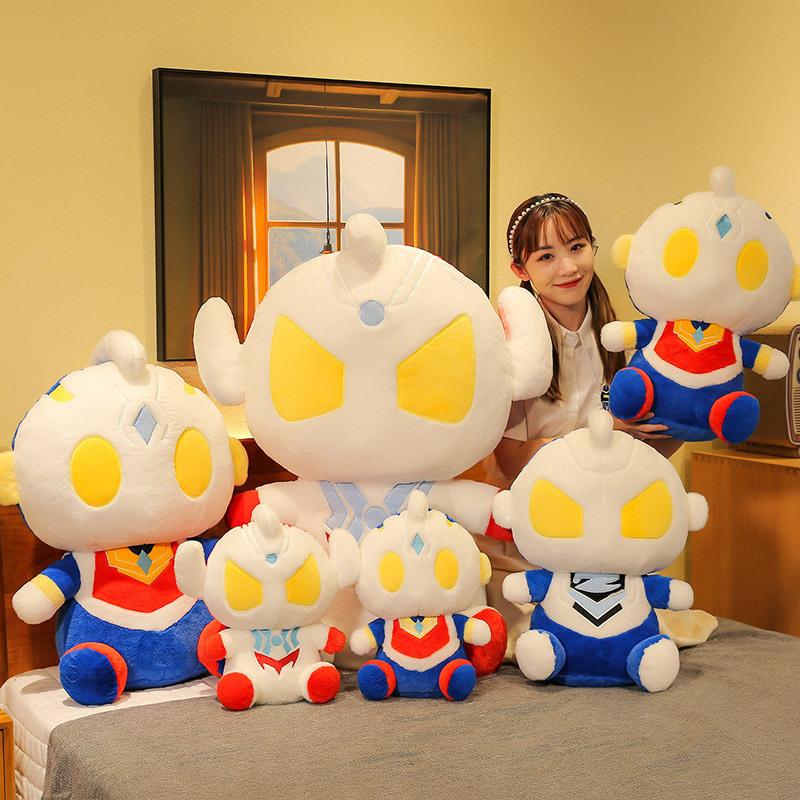 New Q Version Cute Ultraman Series Plush Toy Salted Egg Superman Doll Children's Doll Sleeping Pillow Gift
