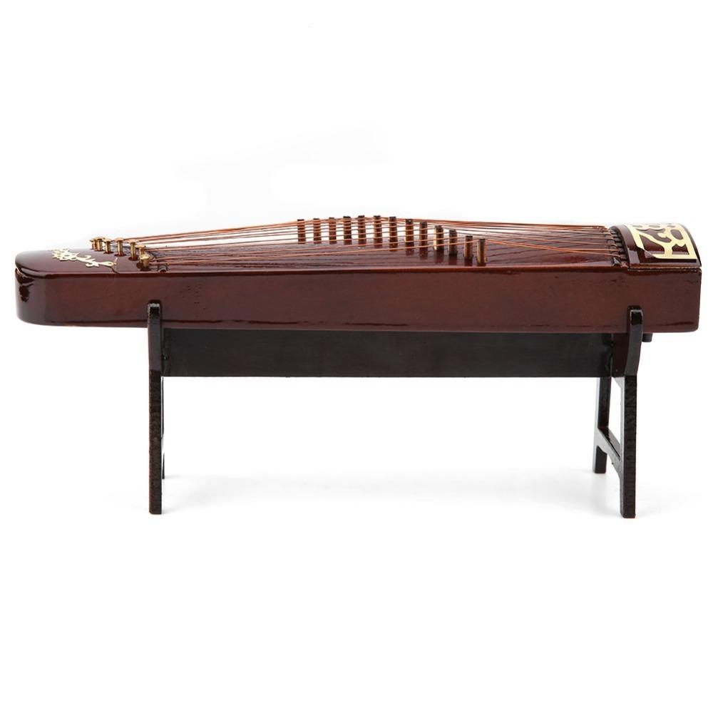 Brown Miniature Guzheng Model Wooden Mini Guzheng Display  Display Collectible