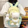 Mochila escolar oso lindo mochila escolar para mujer 1011 nueva moda niña alto valor mochila para escuela secundaria mochila de estudiante con muñeco