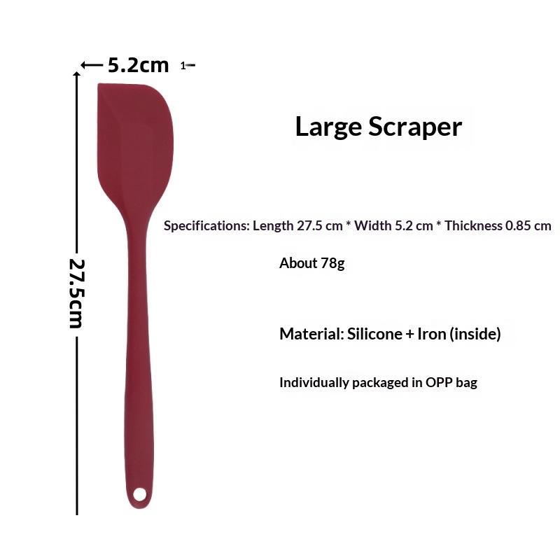 Baking Tools Silicone Scraper Stirring Cream Spatula Thickened All-in-One Large and Small High Temperature Resistant Set