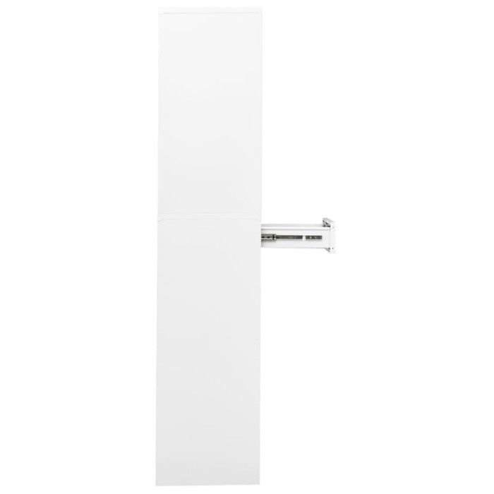VidaXL Office Cabinet White 90x40x180 Cm Steel and Tempered Glass
