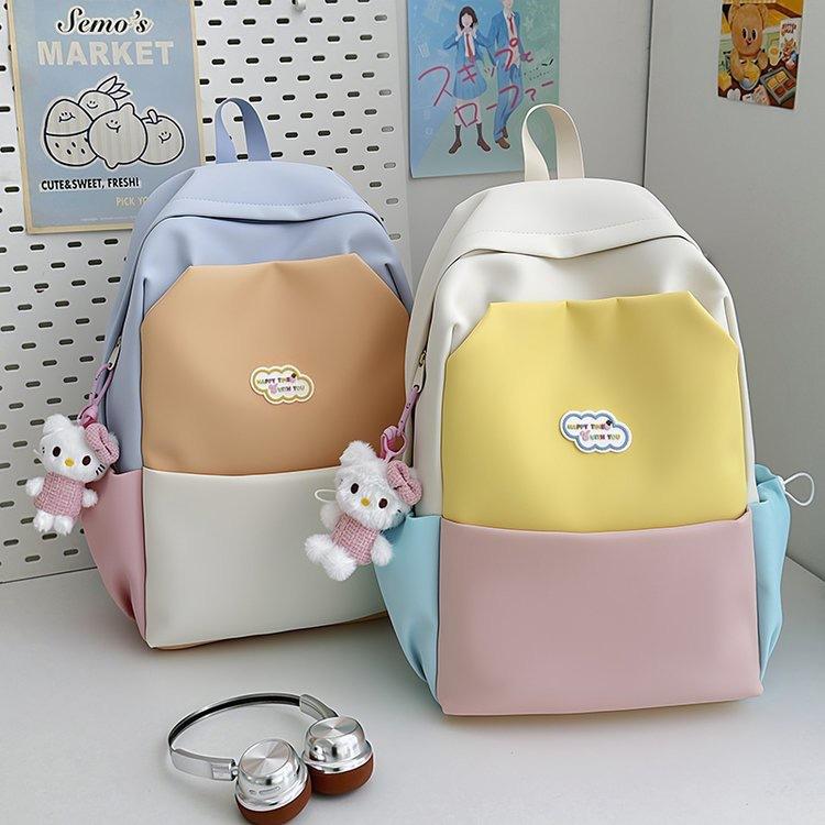 Schoolbag Korean Version Fashionable Simple Versatile Backpack Female Niche Design Cute Casual Student Schoolbag Large Capacity Backpack