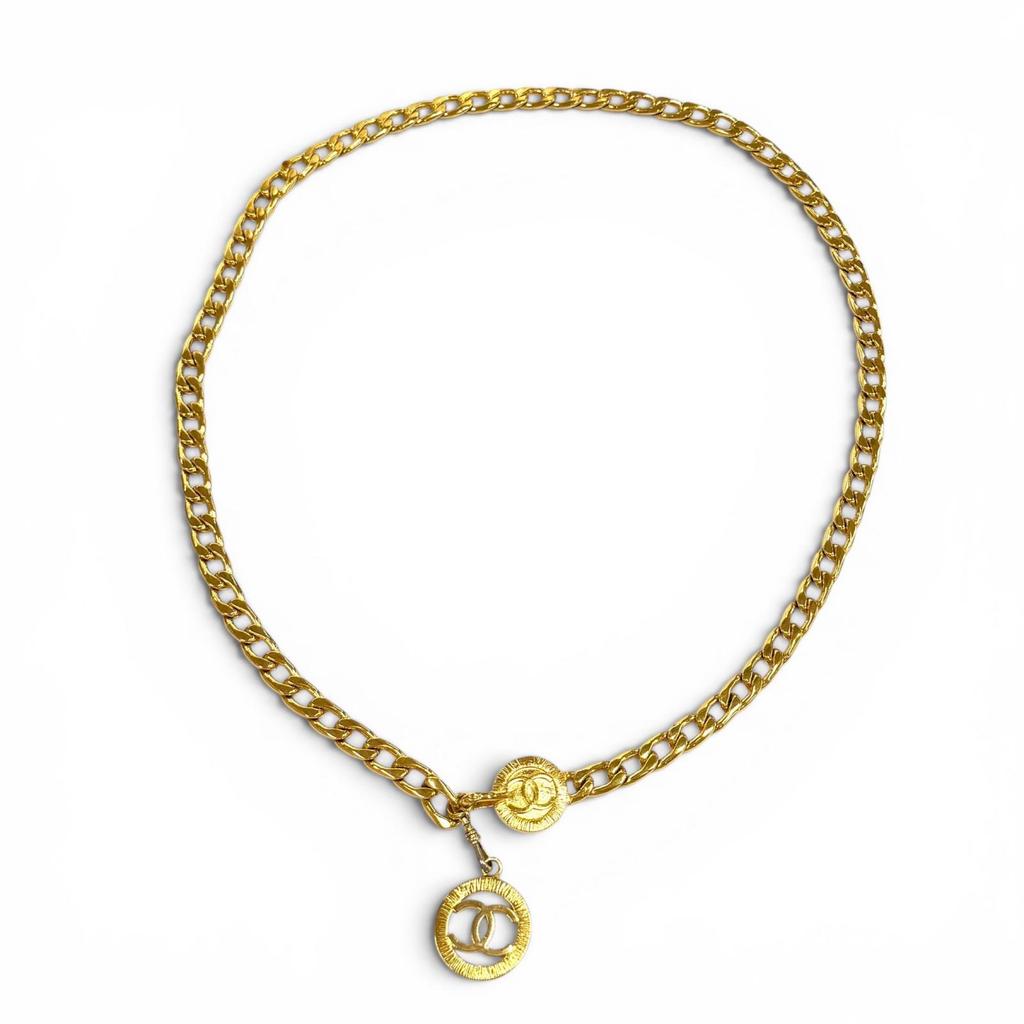 Great CHANEL belt COCO Mark Chain gold Women Used