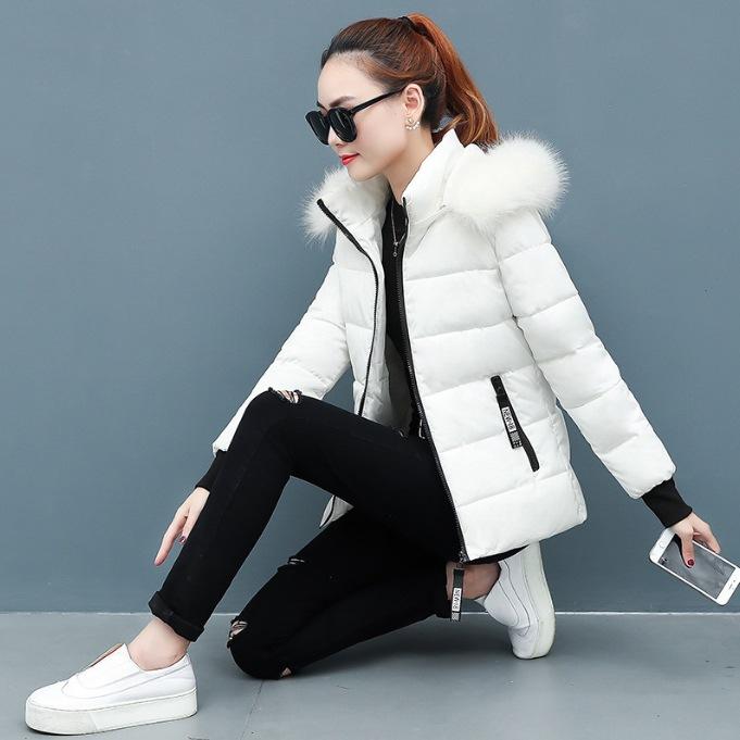 Women's Winter Short Thickened Hooded Warm Jacket Slim Temperament Cotton Jacket
