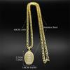 Islamic Quran Medal Oval Pendant Necklace for Women Men Stainless Steel Gold Color Muslim God Hip Hop Chain Amulet Jewelry Gift