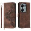 For Xiaomi Redmi Note 13 Pro 4G/Poco M6 Pro 4G Case Flower Pattern Skin-touch Phone Cover with 2 Straps