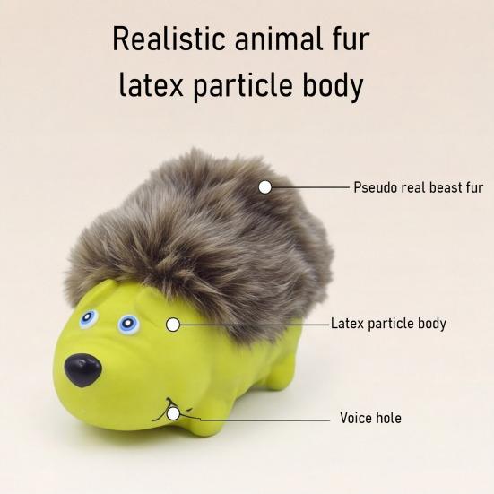 Haustierspielzeug Zahnpflege Eingebautes Schallloch Hundespielzeug Plüsch und Latex Dual-Touch Igelform Spielzeug für Interaktives