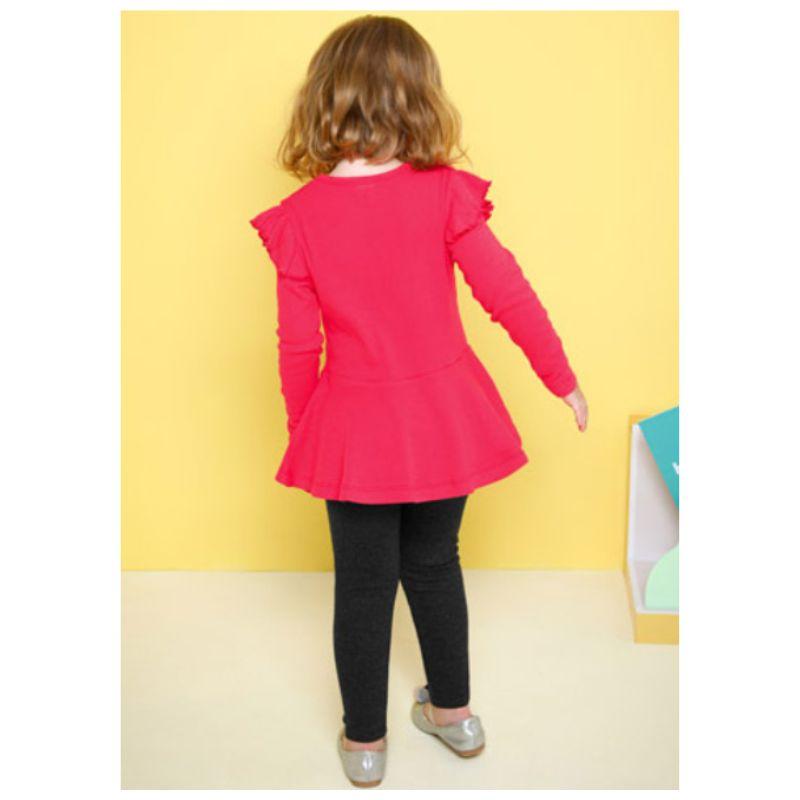 Korean Kids Rabbit Ruffle Outfit Set Girls Pink Flare Top Pants 2pcs Korean Design Children Clothes