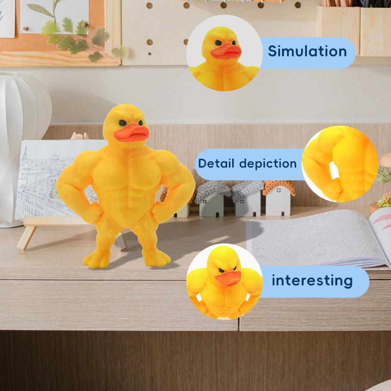 Desktop Originality Ornament Muscular Little Yellow Duck Stress Relieving Toy